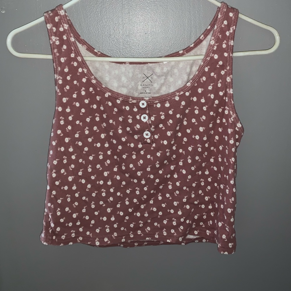 Mauve floral tank top